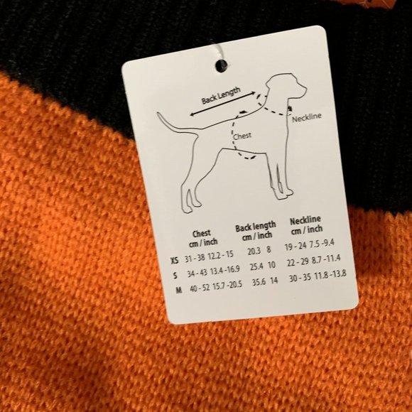 Skeleton Dinosaur Halloween Dog Sweater Size Medium Orange Black T Rex Witch Hat - Picture 6 of 6